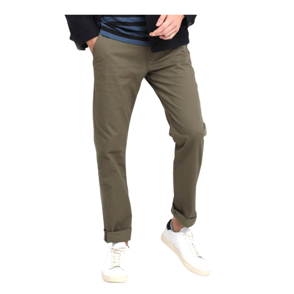 Cotton Chinos Gabardine Pant For Men - Olive - NZ-3198