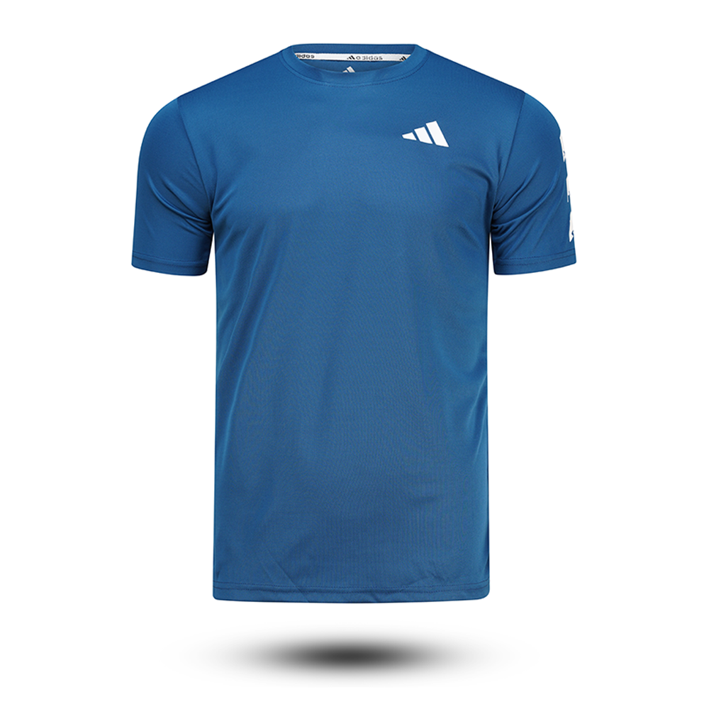 Mesh Half Sleeve T-Shirt For Men - Blue - CA-402