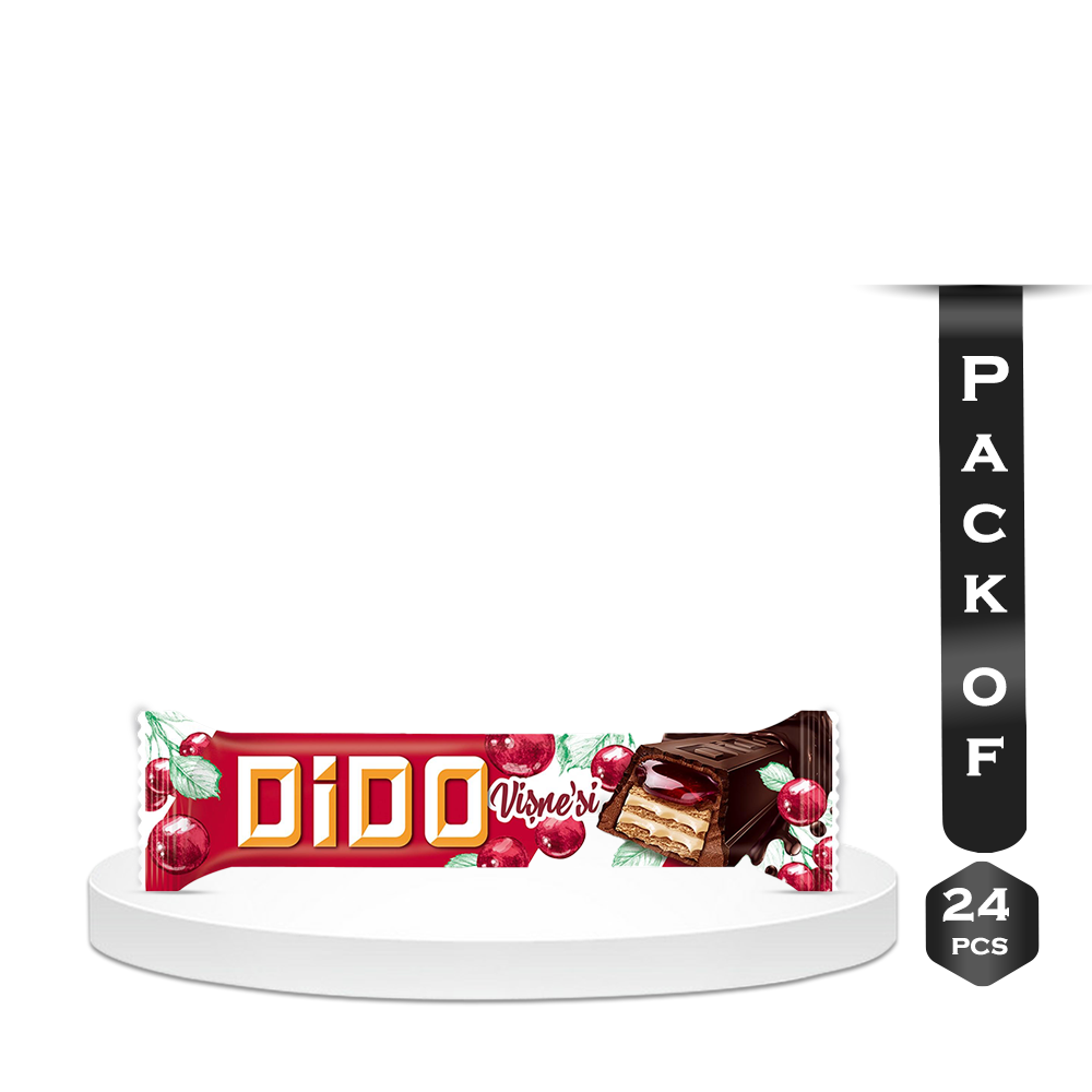 Ulker Dido Chocolate Wafer With Cherry Sauce - 24 Pcs