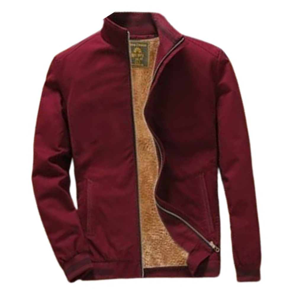 Cotton Fleece Full Sleeve Jacket For Men - Maroon - J-137