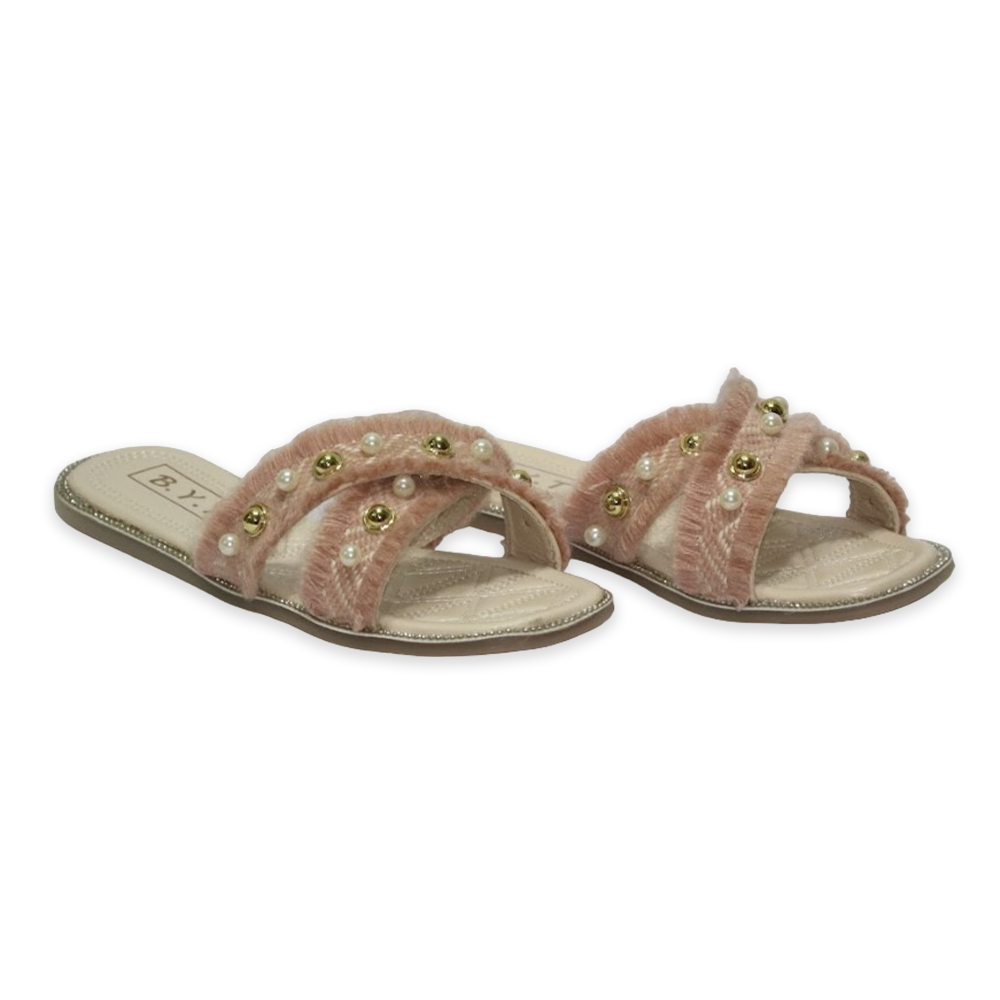 PU Leather Exclusive Flat Sandals For Women - Pink - 8315-103