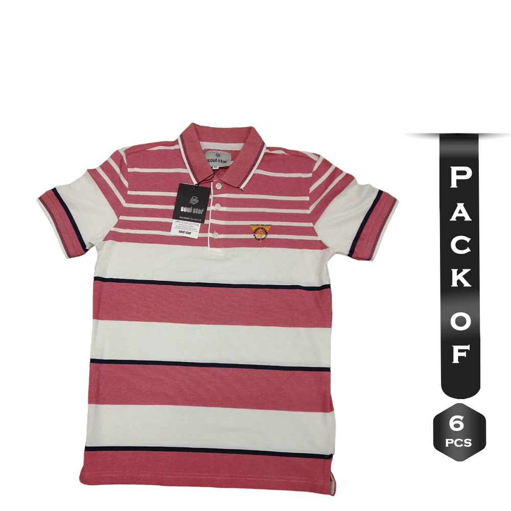 Pack Of 6 Pcs Cotton Polo For Men - Multicolor