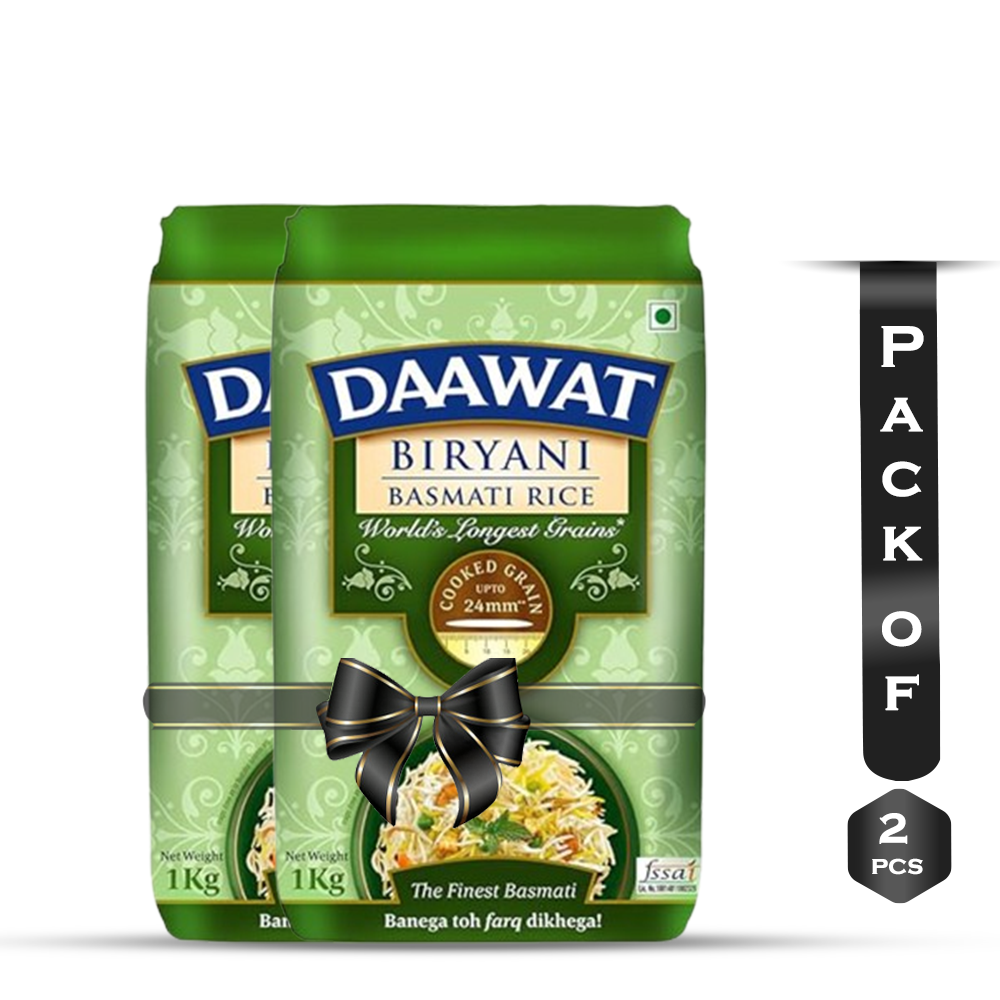 Pack Of 2 Pcs Daawat Biryani Basmati Rice - 1kg