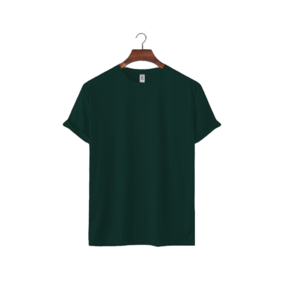 Cotton Short Sleeve T-Shirt For Men - Bottle Green