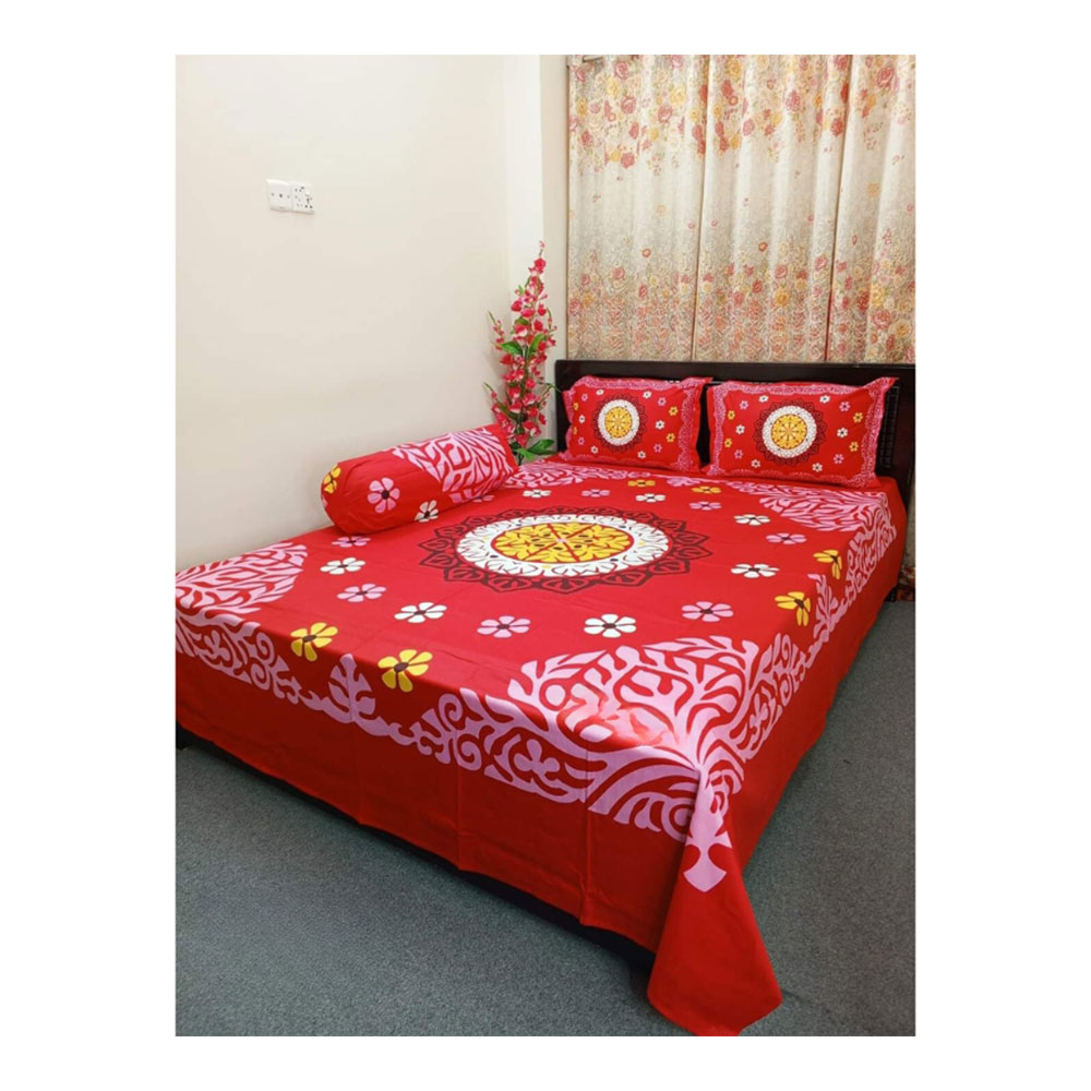 Cotton Bedsheet with Pillow Covers - king Size - 2502043