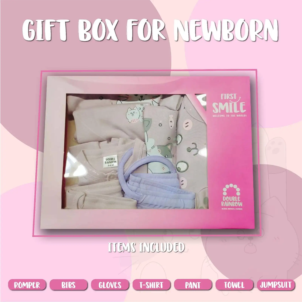 Cotton Newborn Baby Girls Romper Gift Box Set - Multicolor - 1467