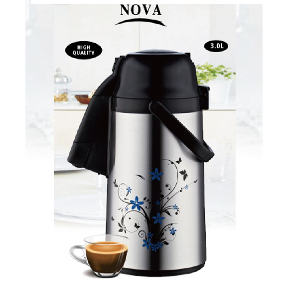 Nova Stainless Steel Water Hot Vacuum Flask - 3 Liters - Silver