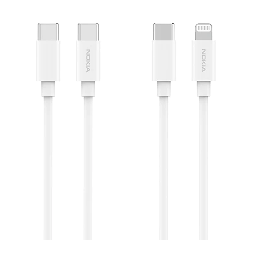 Nokia E8100 Essential Charging Cable Combo - Lightning & Type-C