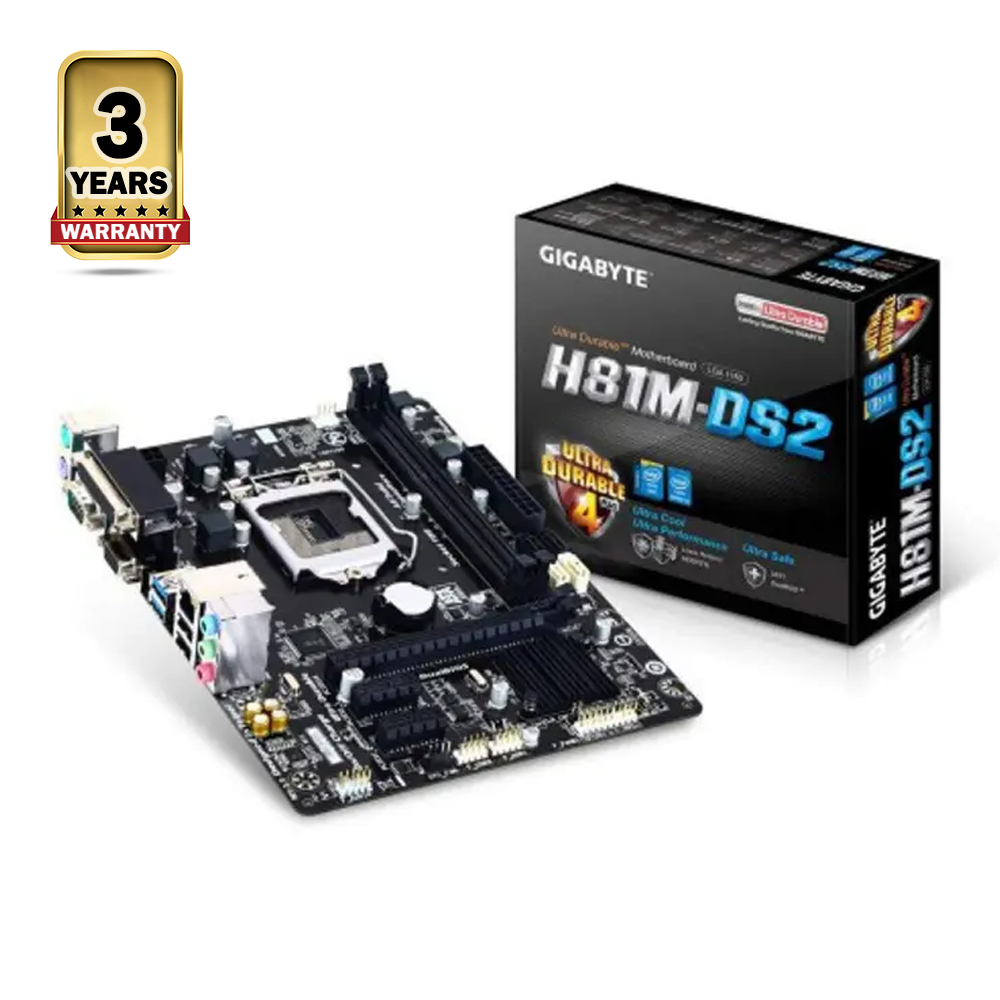 Gigabyte GA-H81M-DS2 UEFI Dual BIOS HD Graphics Motherboard