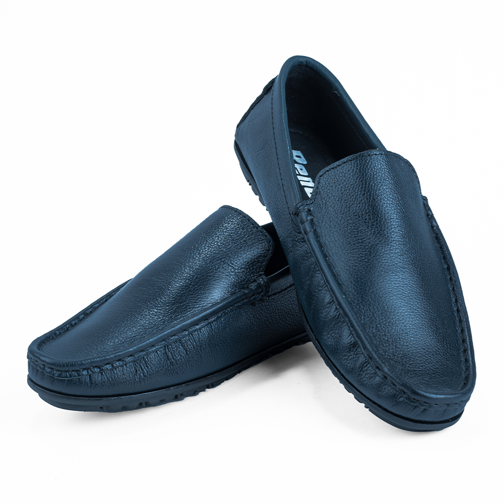 Reno Leather Loafer Shoes For Men - Deep Blue - RL3092