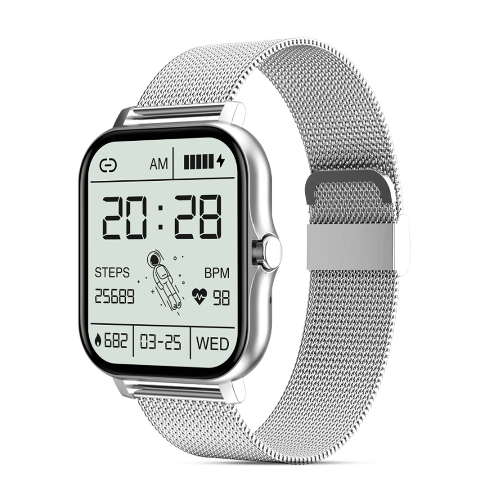 Lige GT 20 Silicon Belt Smart Watch - Silver