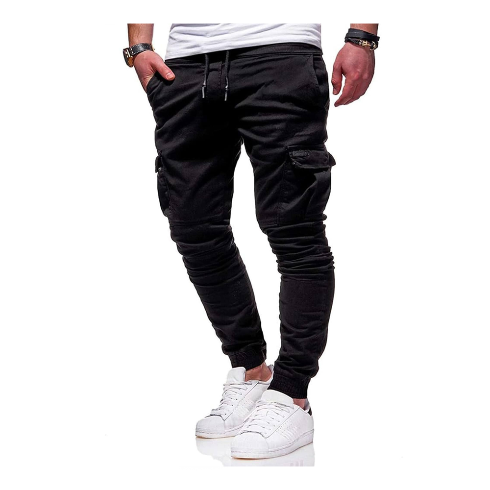 Cotton Joggers for Men - Black