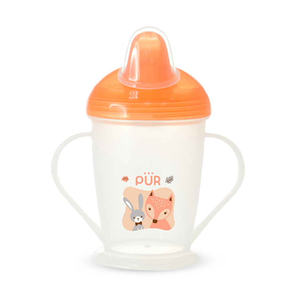 Pur Plastic Two Handle Drinking Cup - 150ml - Orange - 85508