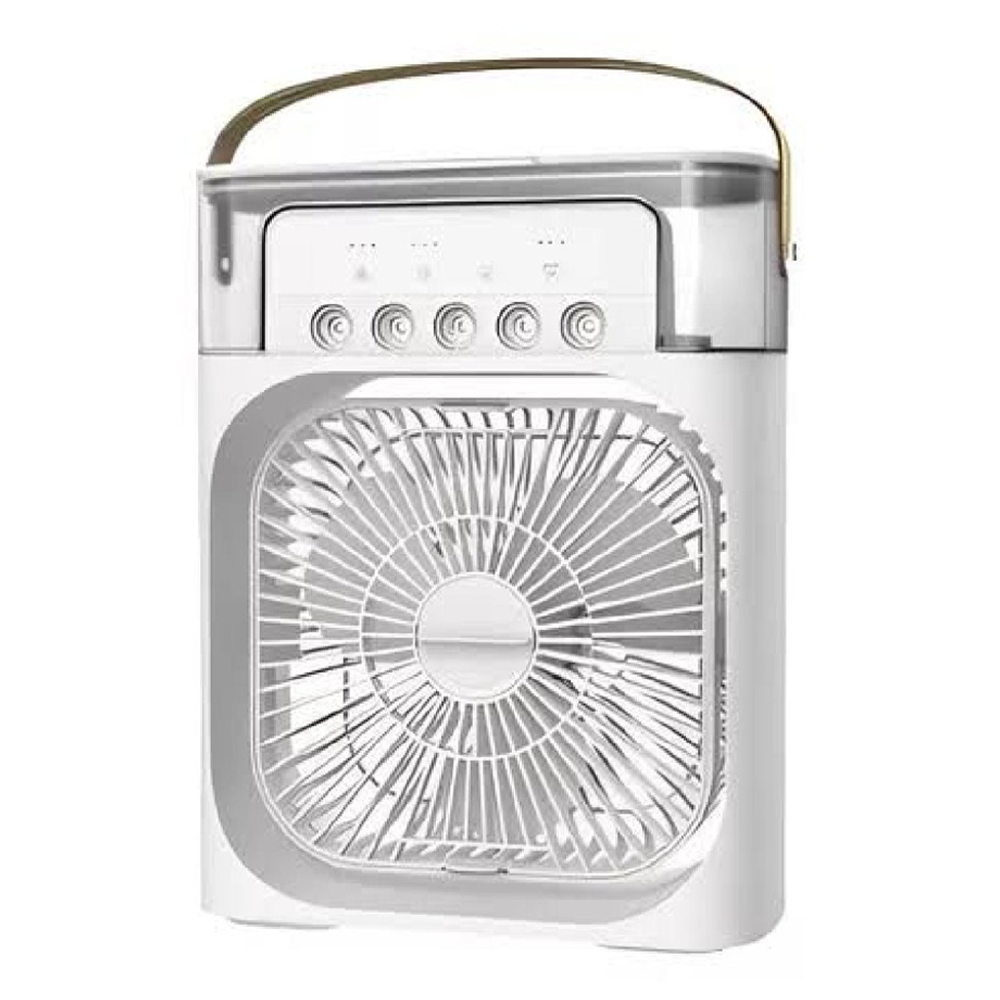 Disnie Rechargeable Portable Mini Air Cooler Fan With Water Mist and LED Light - White