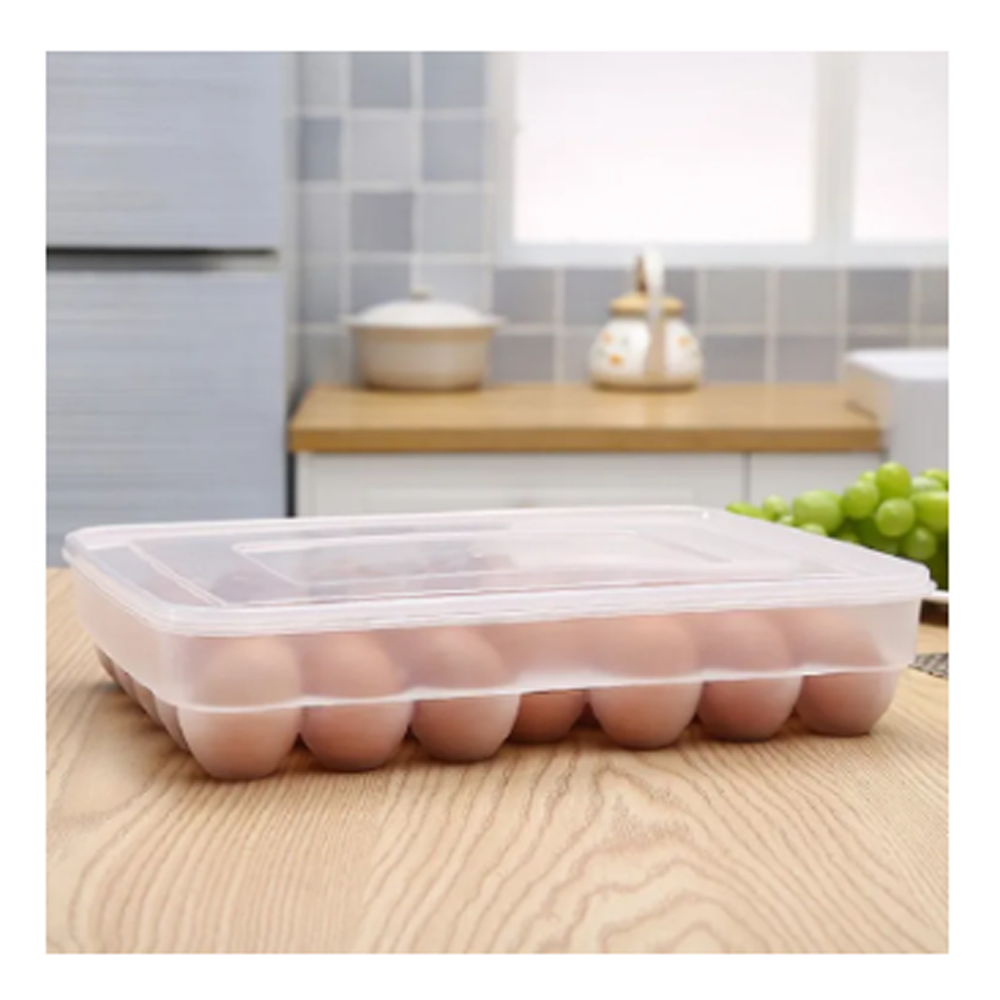 Plastic 34 Grids Egg Storage Container - Transparent