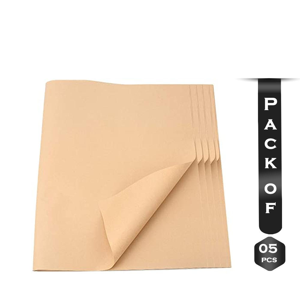 Pack Of 5 Pcs Brown Kraft Paper Wrapping Sheet - 42*29.5 inch - SA000CRFT051