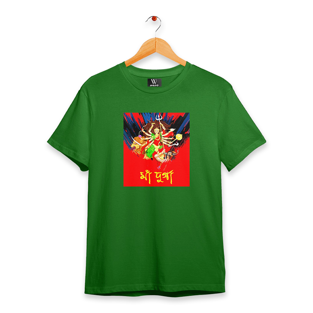 Cotton Crabon Block Half Sleeve T-Shirt For Men - Green - WL10