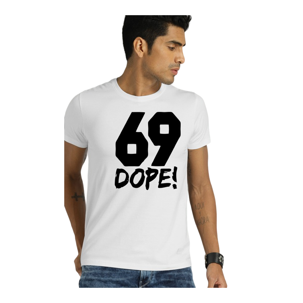 Cotton Half Sleeve T-Shirt For Men - White - 548-I