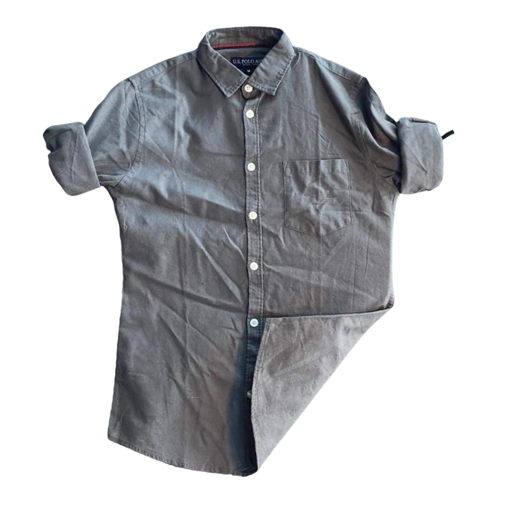 Cotton Full Sleeve Formal Shirt For Men - SRT-5003 - Gray