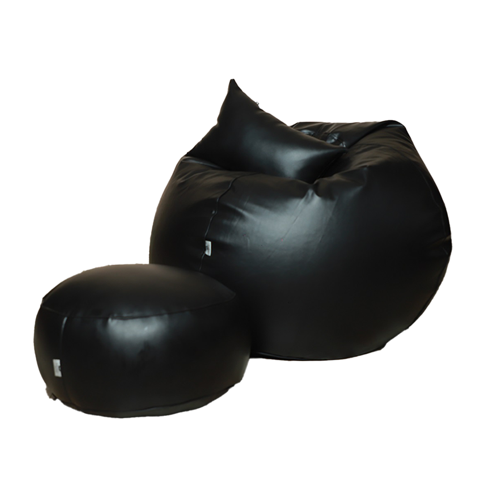 Leather Bean Bag - XL - Black - APML1BL