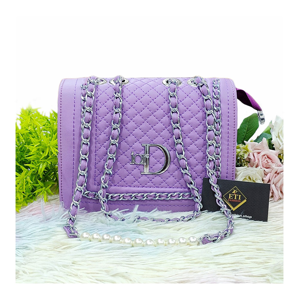 PU Leather Shoulder Bag for Women - Purple - EF019