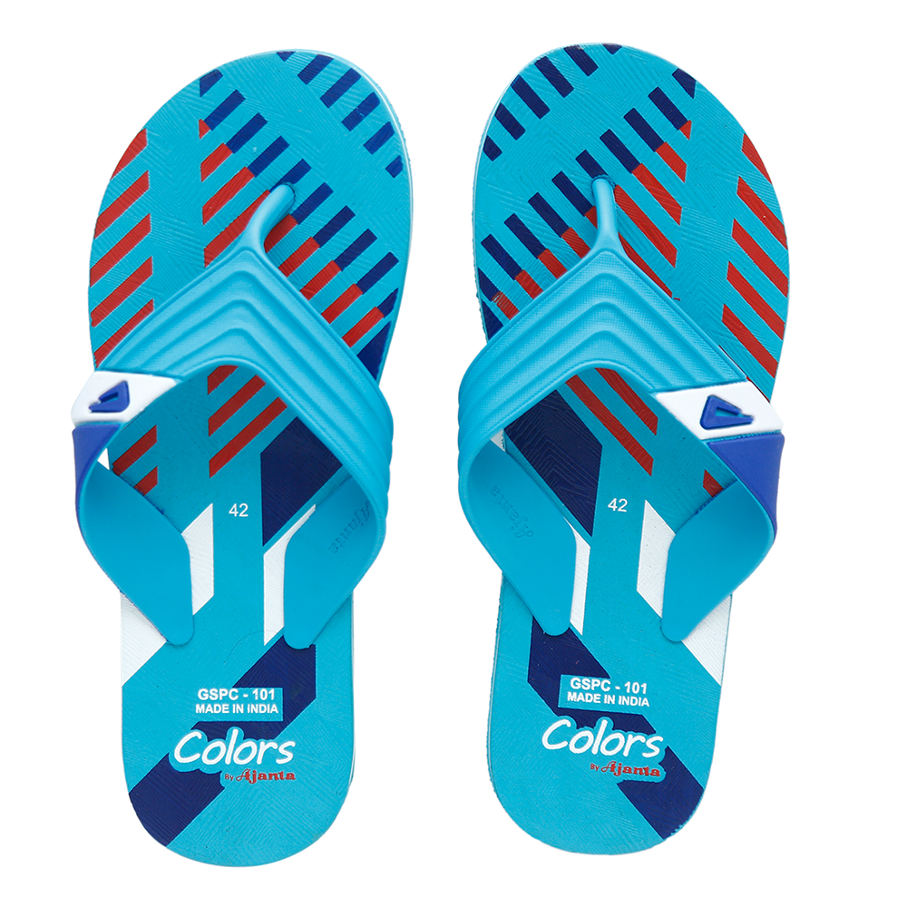 Ajanta Colors PVC Hawai Printed Sandal For Men - Sea Green - GSPC 101