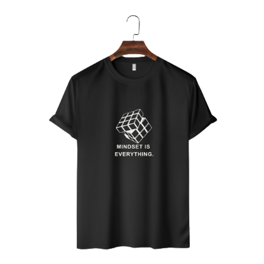 Cotton Half Sleeve T-Shirt For Men - Black - TS-219