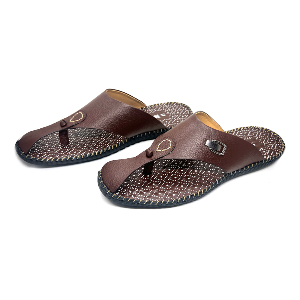 Leather Nagra Sandal for Men - Chocolate - BW10506