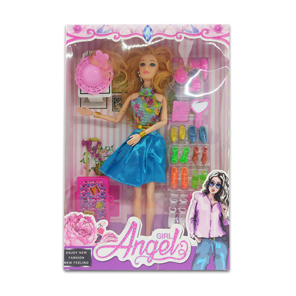 Girl Angela Stylish Barbie Doll Toy With Dress and Accessories - 164904155