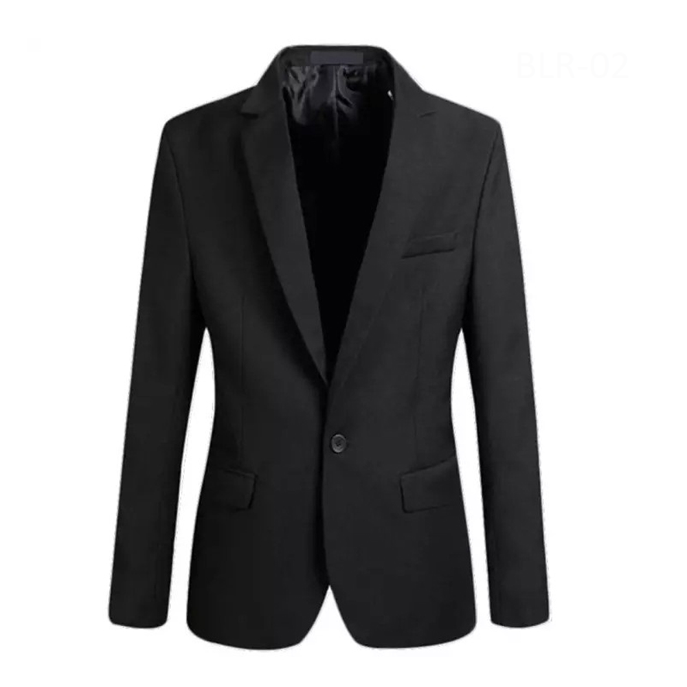 Synthetic Casual Blazer For Men - Black - BLR-01