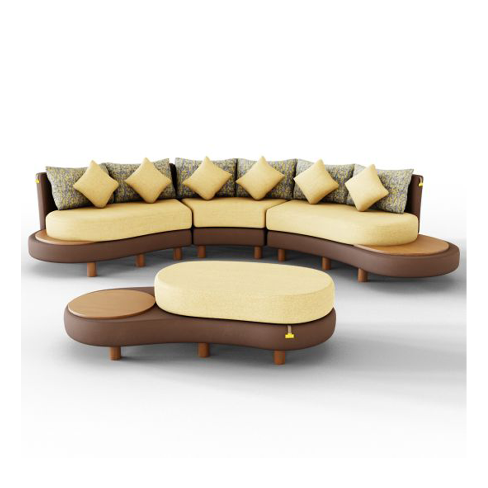 Oak Veneer Process Divan Wood Sofa - Chocolate - SDFS0012