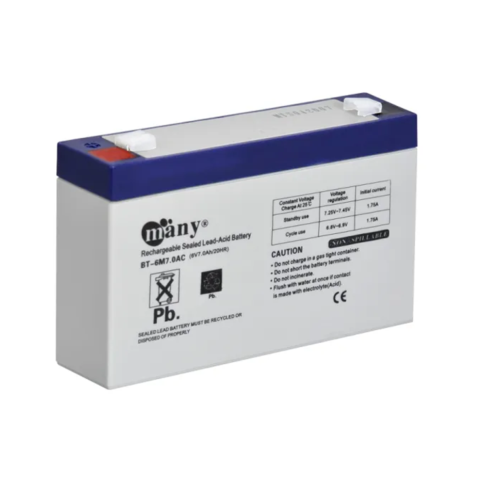 Many BT-6V7.0Ah Heavy Duty Rechargeable Sealed Lead-Acid Battery 