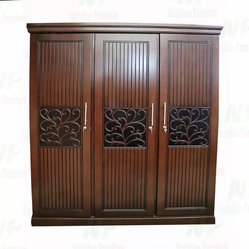 Malaysian Processed Wood Almirah 3 Door - 5*6.5 Feet