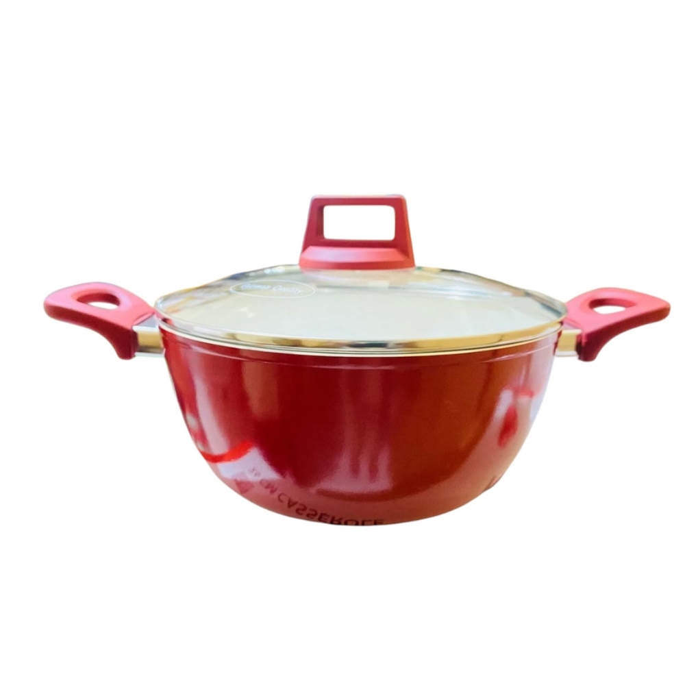 Kiam Casserole with Glass Lid Ceramic Induction Bottom -26cm