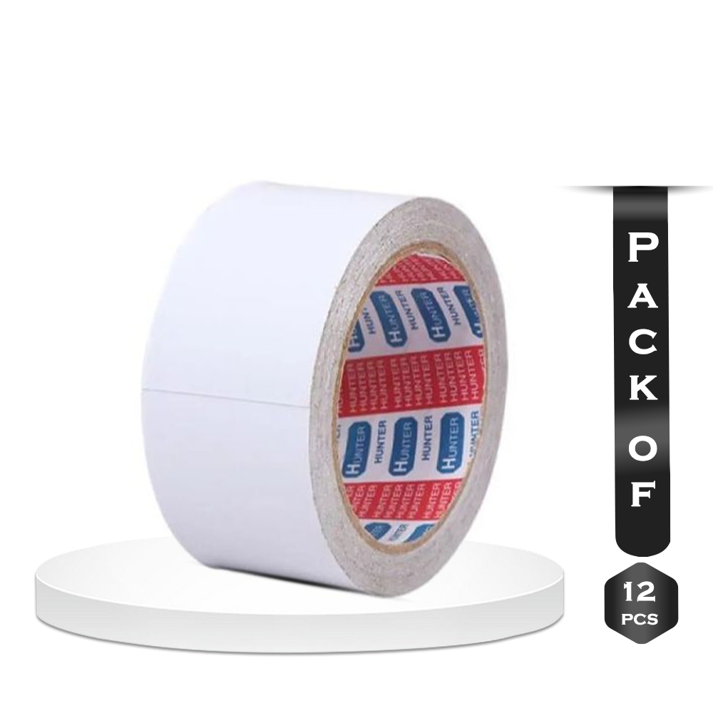 Pack Of 12 Pcs Both Sided Gum Tape - 10 Yards
