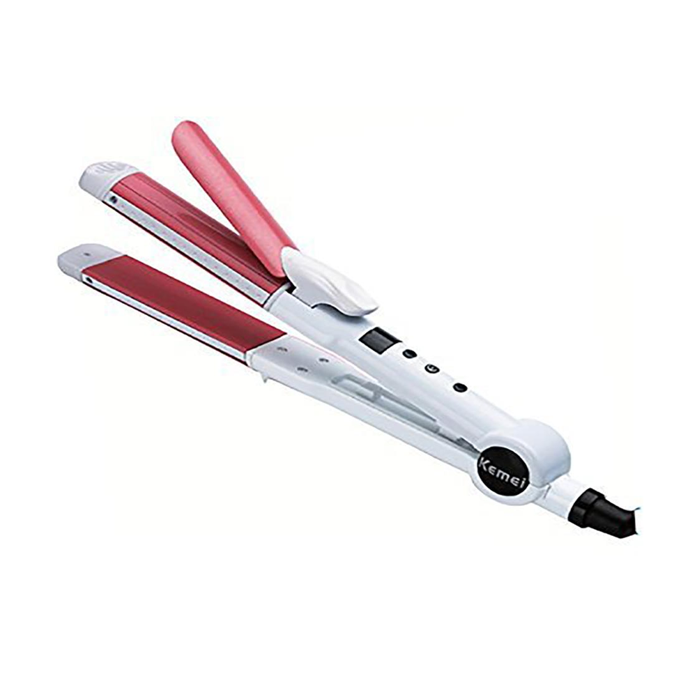 Kemei KM-1291 3 In 1 Hair Straightener For Women - Pink