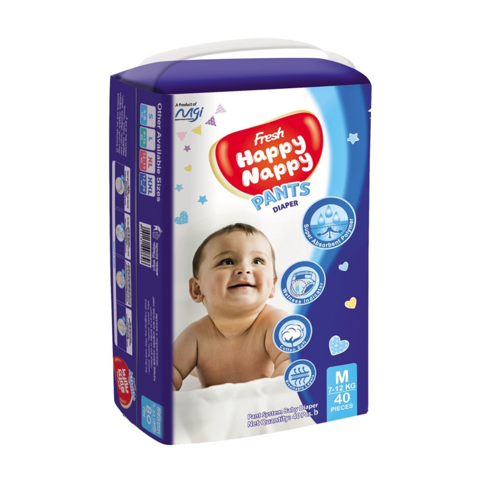 Fresh Happy Nappy Diaper AZE -2006 - Pant - M - 40pcs