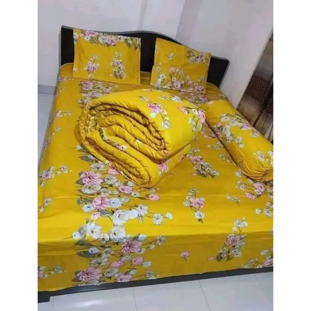 Twill Cotton King Size Five In One Comforter Set - Multicolor - CMT-65