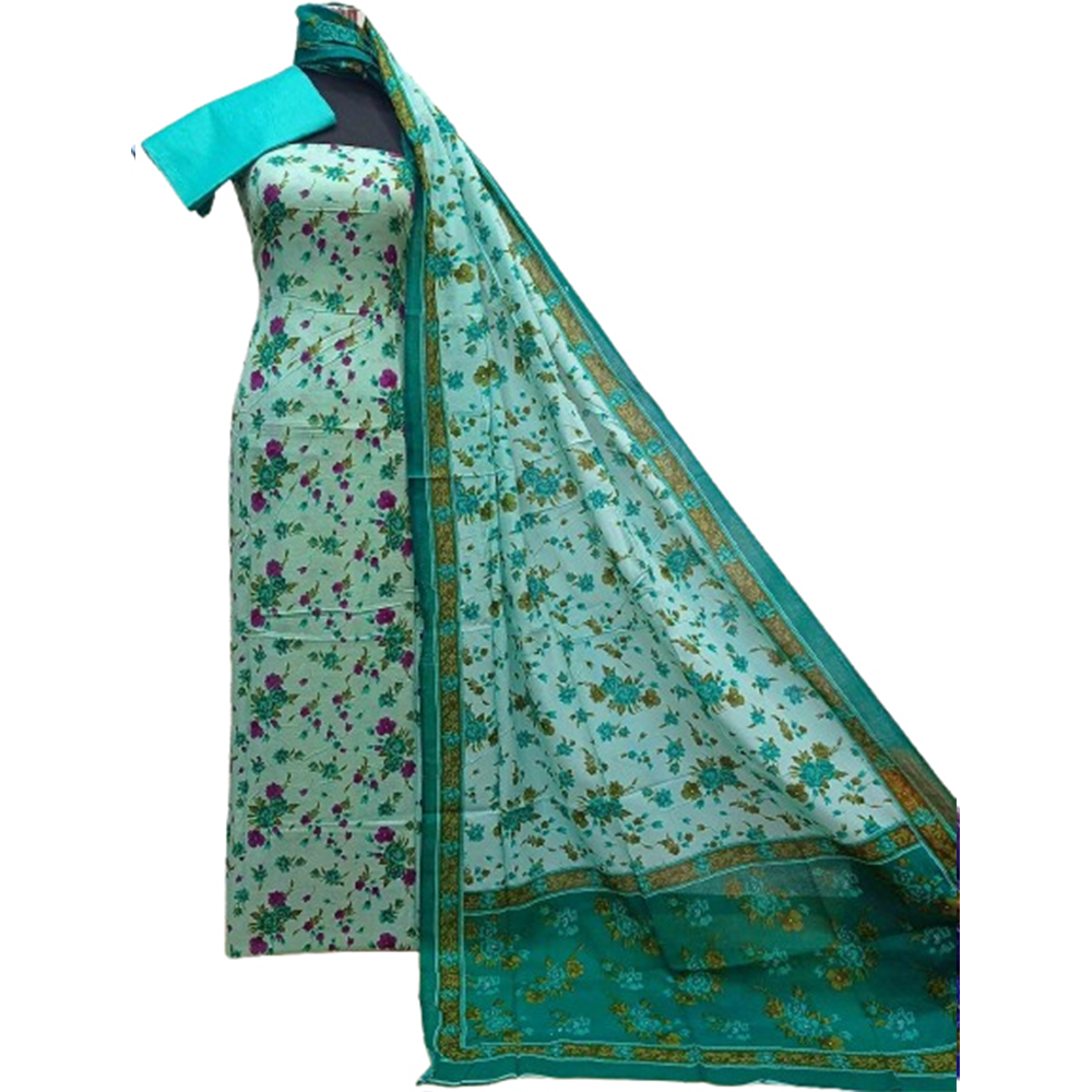 Unstitched Cotton Printed Salwar Kameez For Women - Multicolor - 3R-P201