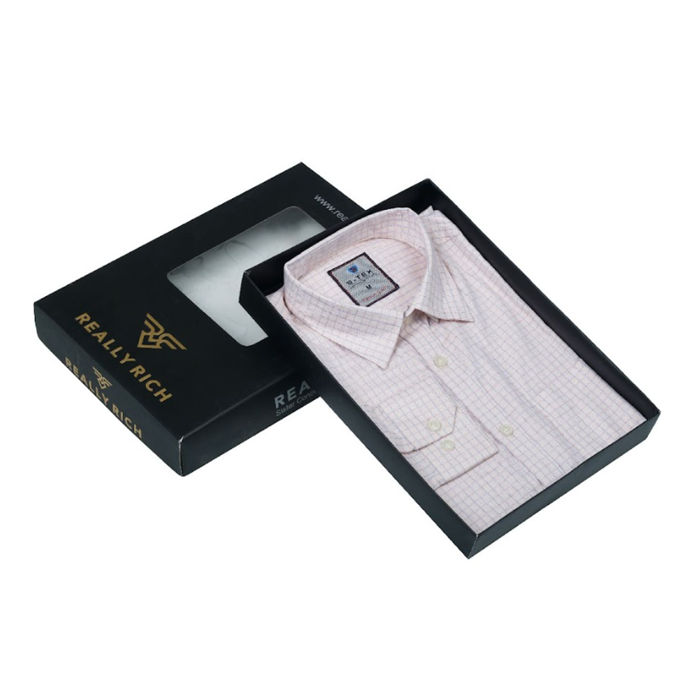 Oxford Cotton Full Sleeve Casual Shirt For Men - Light Pink - MB-08