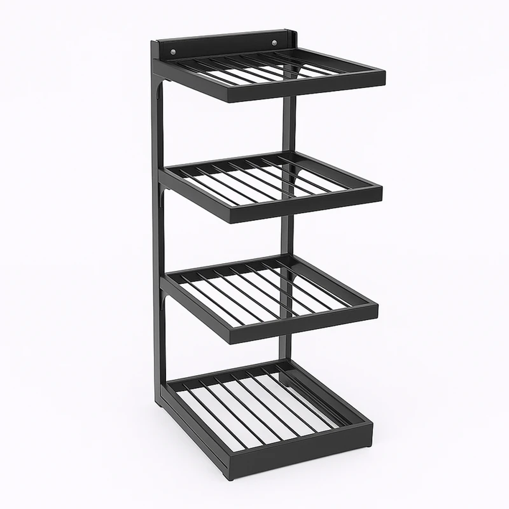 Metal 4 Layer Iron Rack - Black