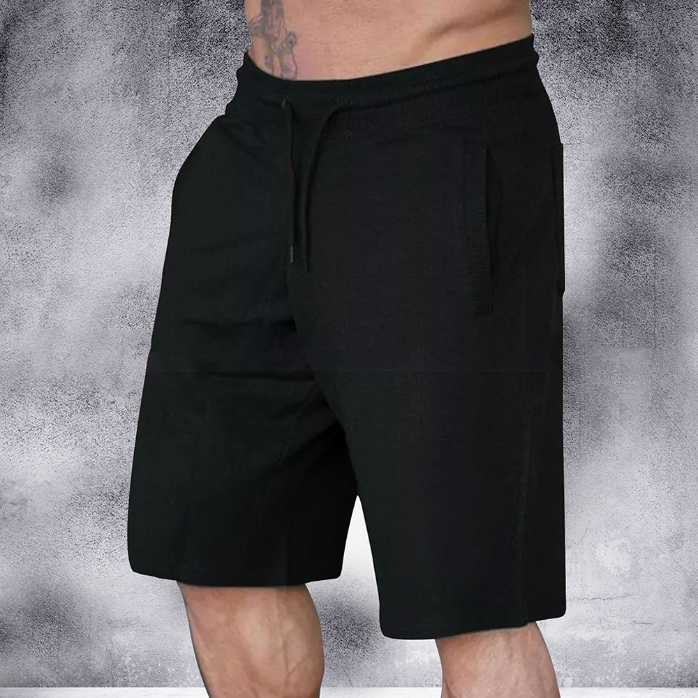 Terry Cotton Short Pant for Men - Black - GMSP-006