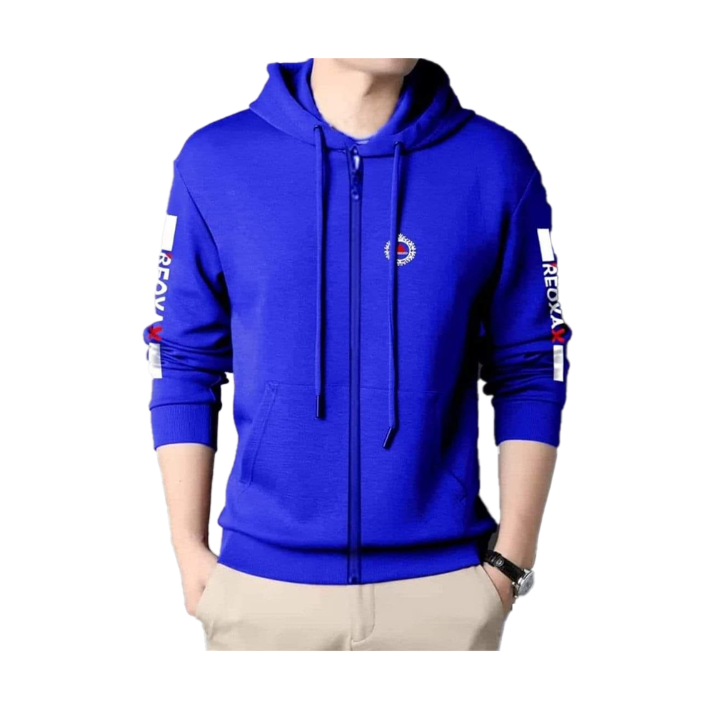 Blue hooded 2024 jacket