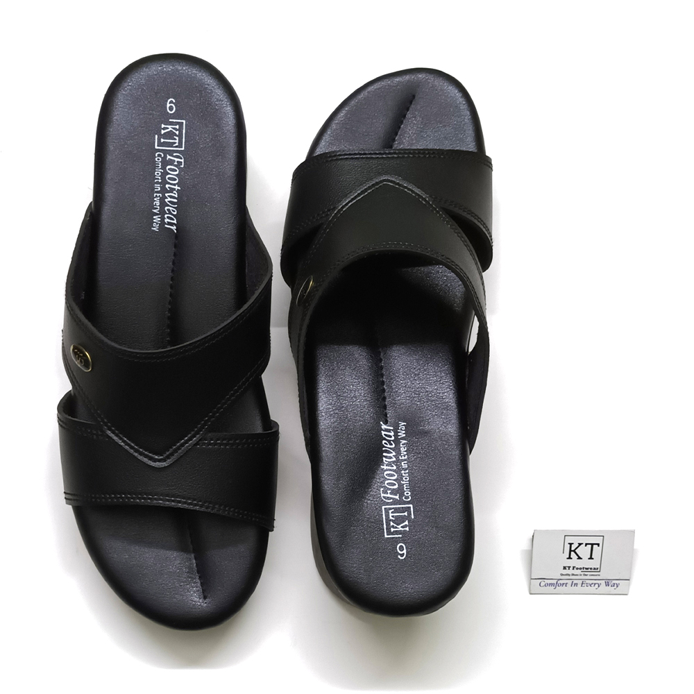 KT KTF L23 Casual Flat Sandal For Women - Black