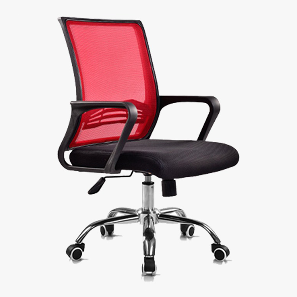 Nylon Adjustable Executive Chair - Red And Black - CKC-101