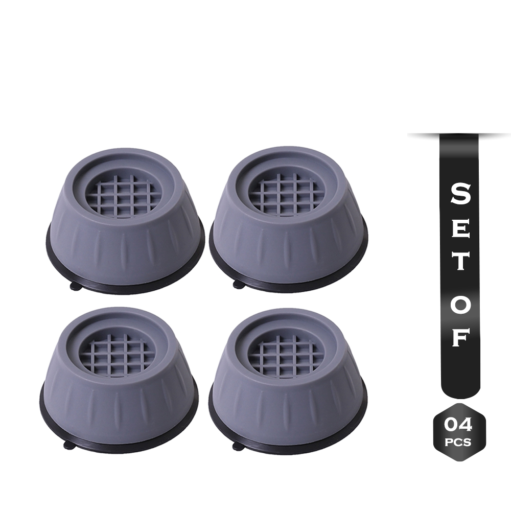 Set of 4 Pieces Anti Slip Washing Machine Feet Mats - Grey