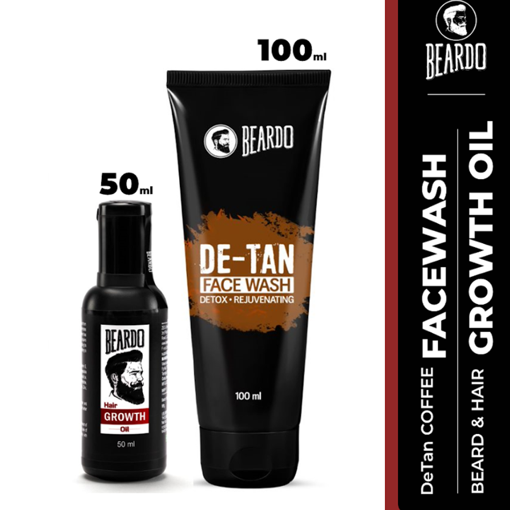 Combo Of Beardo Hair and Beard Growth Oil - 50ml With Detan Coffee Face Wash - 100ml - EMB140