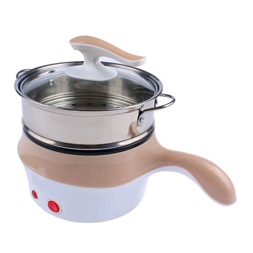 Mini Electric Multicooker with Steamer Cooking Pot and Fry Pan - 1.2 Liter