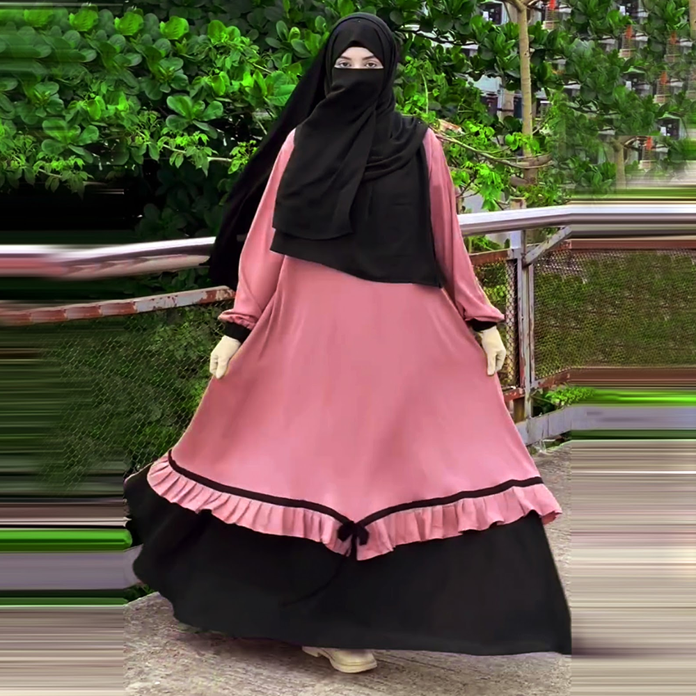 Dubai Charry Borkha and Abaya Set for Women With Hijab Niqab - Milk Coffee	- B_625