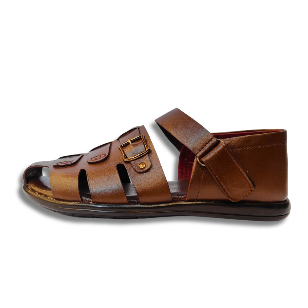 Reno Leather Sandal For Men - Chocolate - RS7099